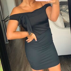 Black crop top and skirt set